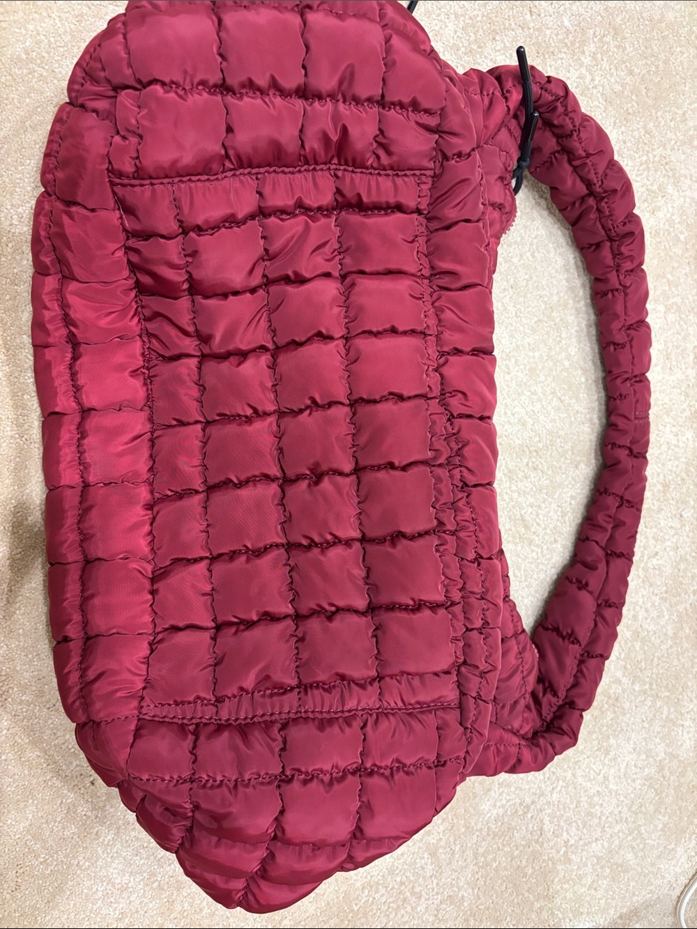 FP Movement Quilted Burgundy Women's Carryall Bag - Picture 6 of 7
